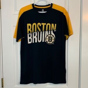 NHL BOSTON BRUINS Black and Yellow Short Sleeve Tee